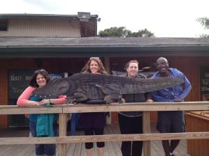My fellow volunteers pose after our everglades tour. 