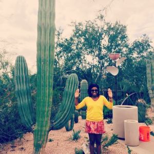Me becoming one with nature at the Desert Botanical Gardens.