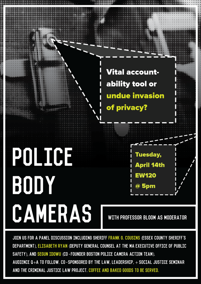 Upcoming @ BCLS: Police Body Cameras Panel on April 14th