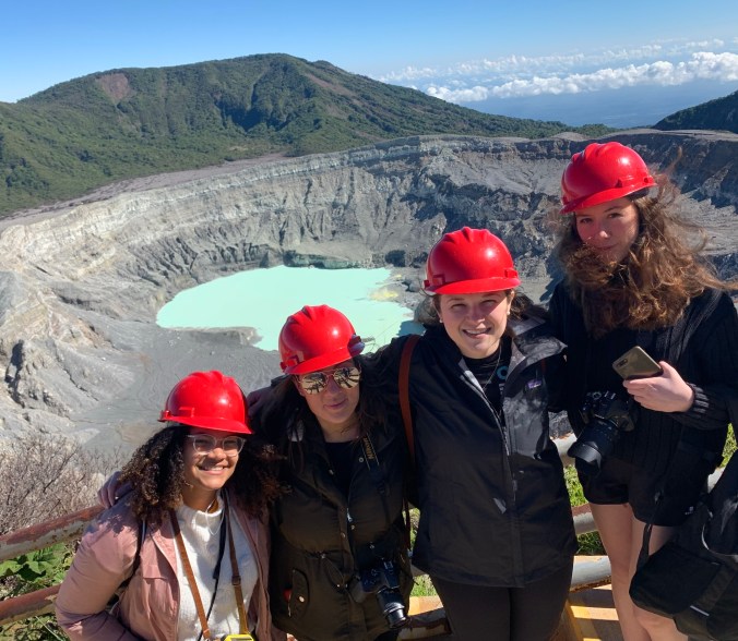 Students at Poás Volcano